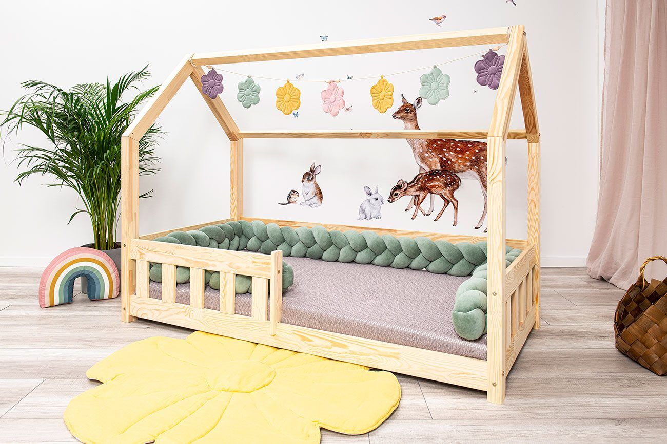 Bed bumper - braid - sage green