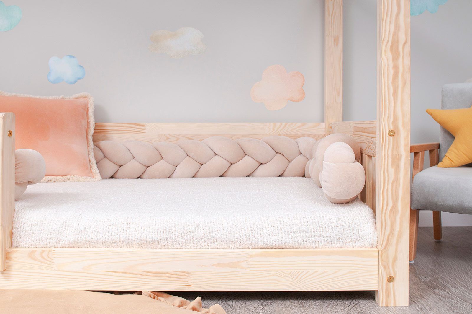 Bed bumper - braid - Beige