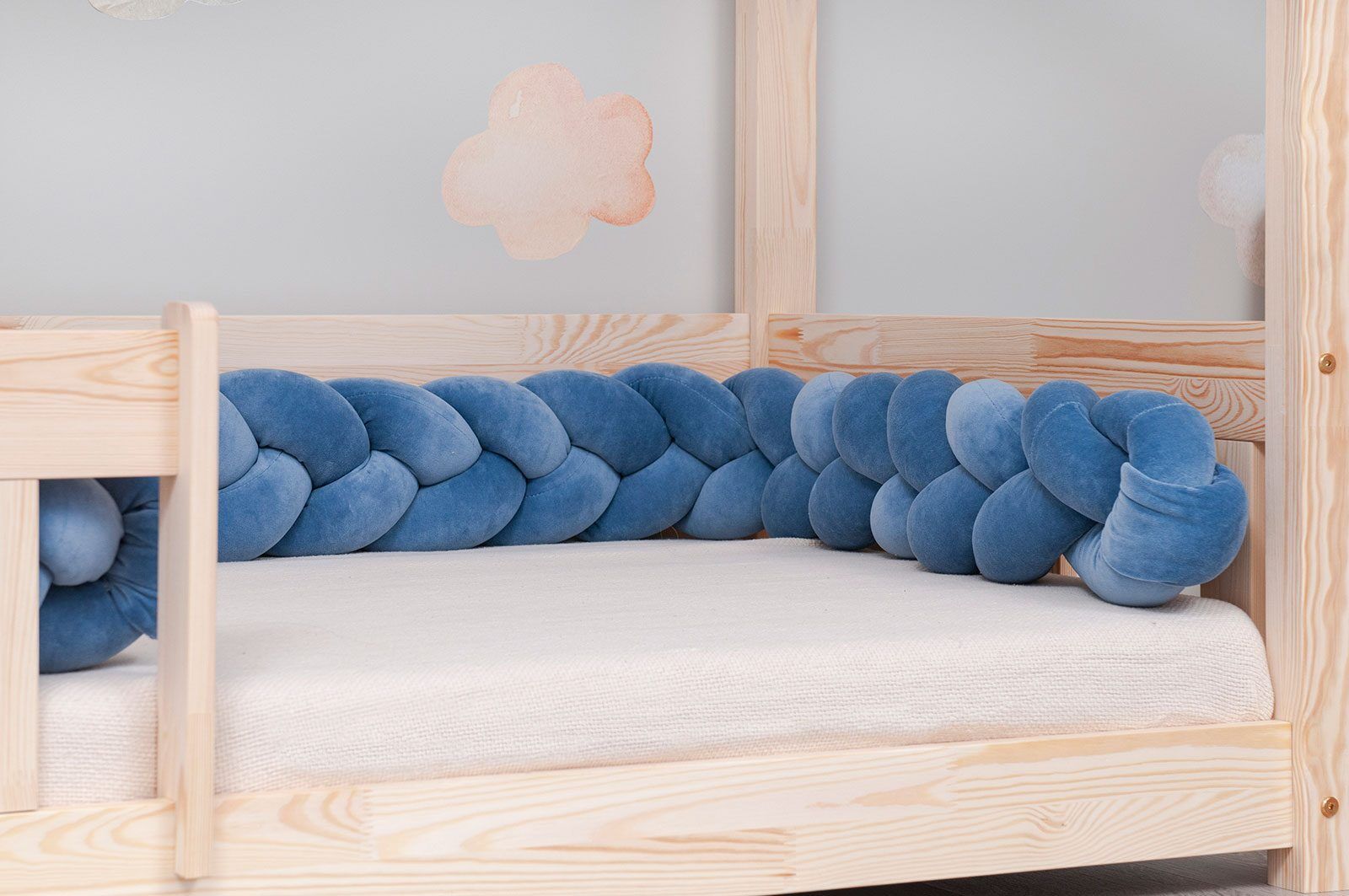 Bed bumper - braid - Dark blue