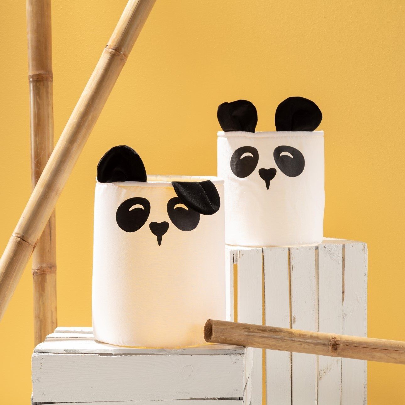 Toy basket Happy Panda – 30x30x40 cm, 25x25x30 cm