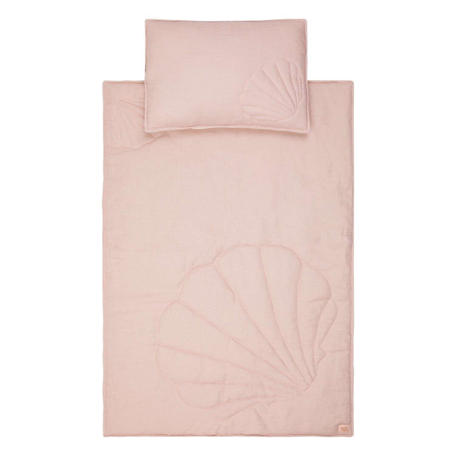 Linen cover set - shell - powder pink
