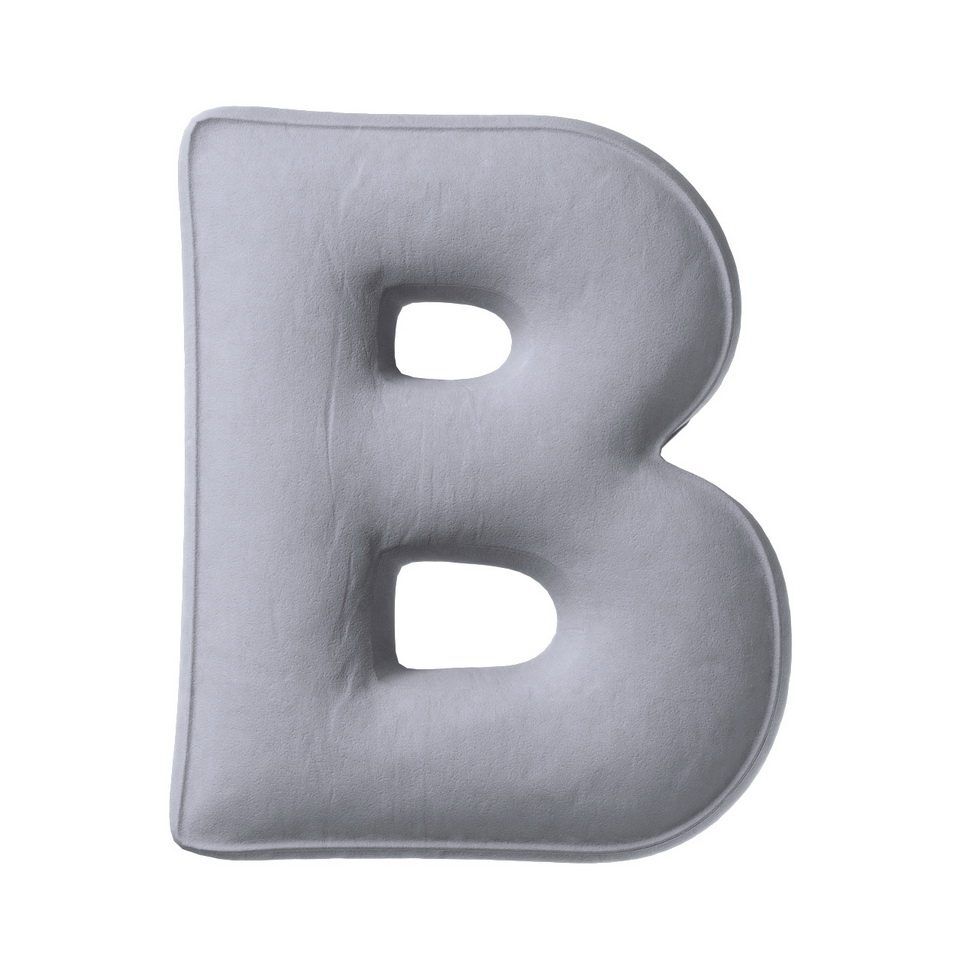 Pillows letters B Silvery grey