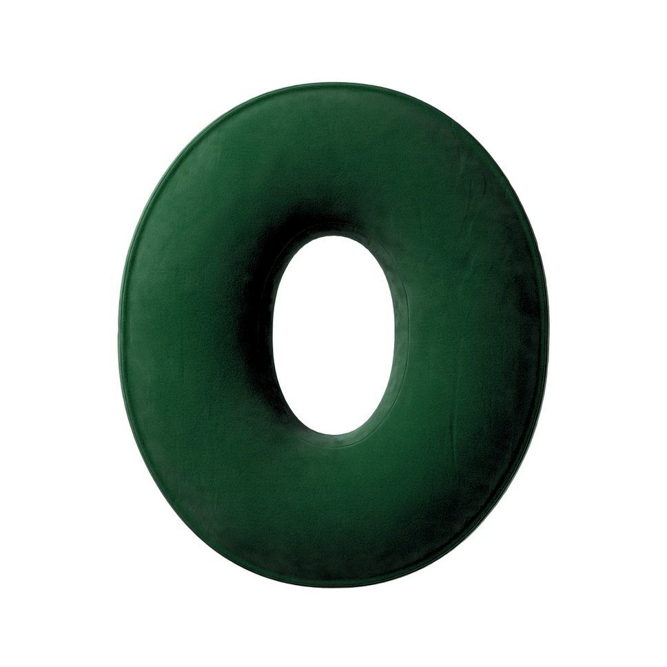 Pillow letter O Bottle green