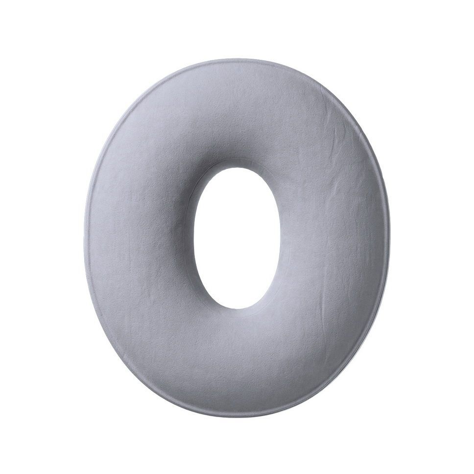 Pillow letter O Silvery grey
