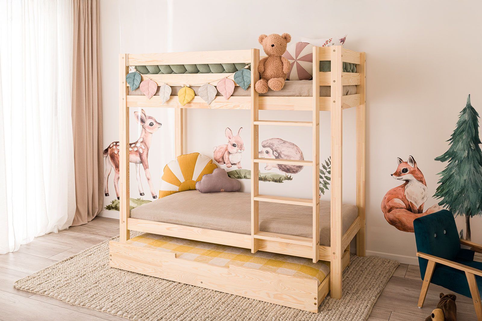 In the photo: Bunk bed Sigelo II 160 x 80 cm with drawer