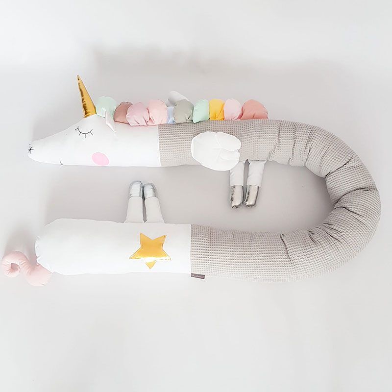 Bed Bumper - Unicorn - Gray