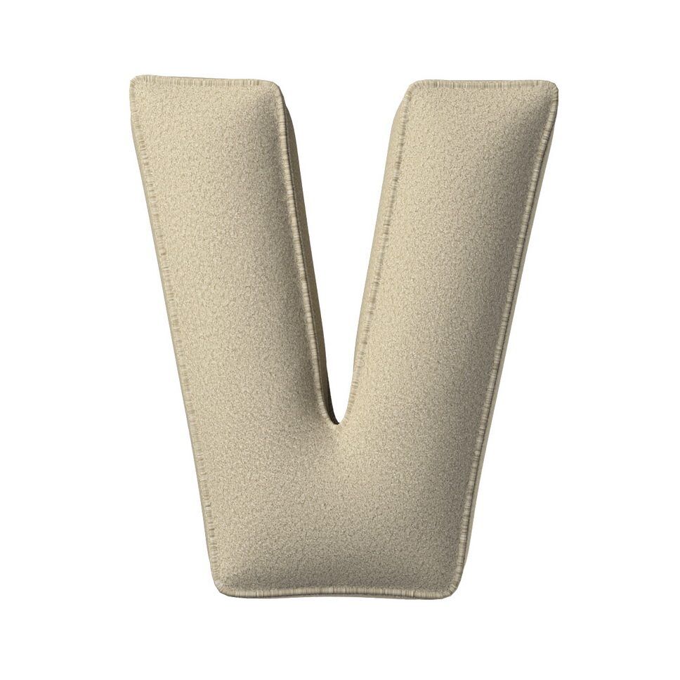 Pillow letter V light beige