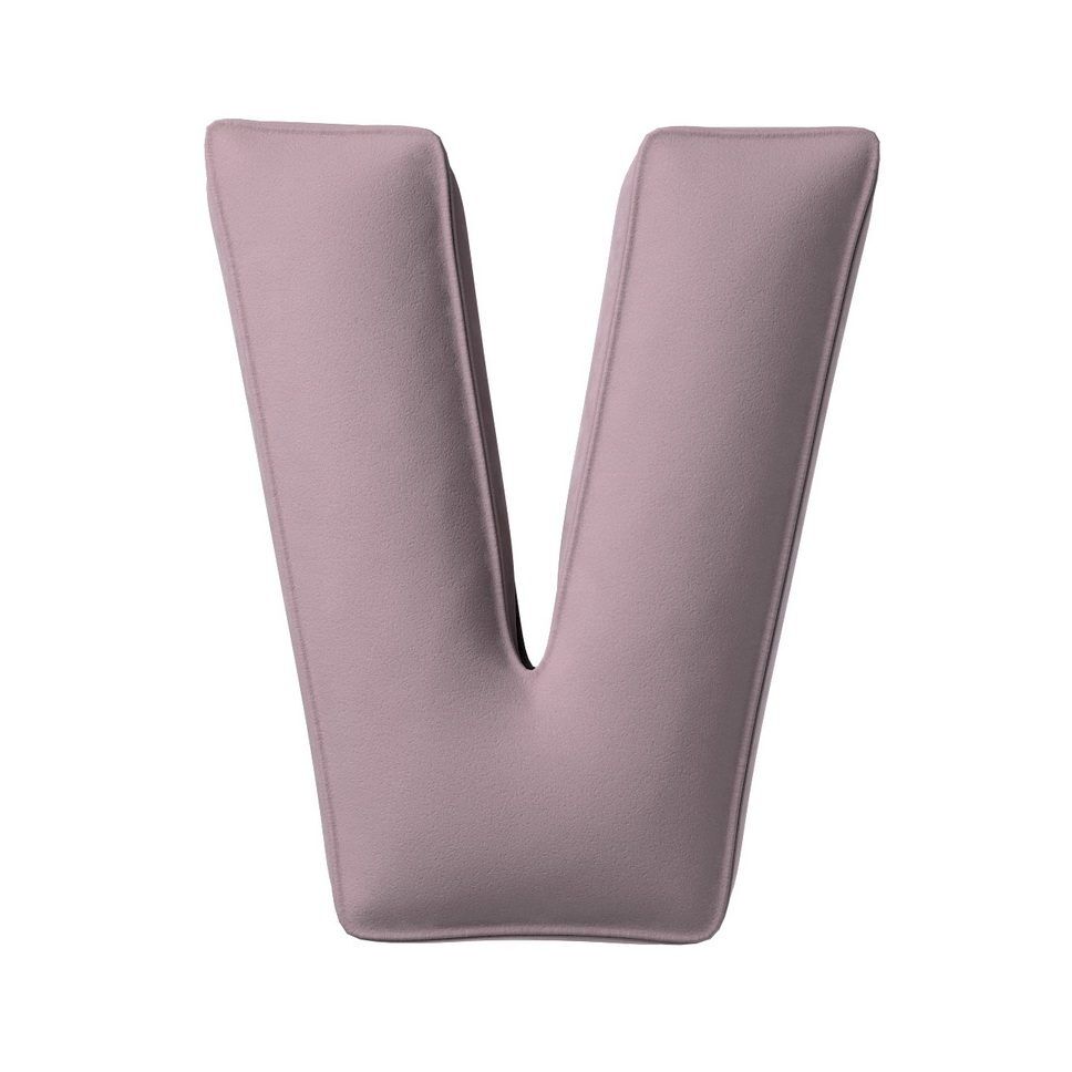 Pillow letter V muted pink