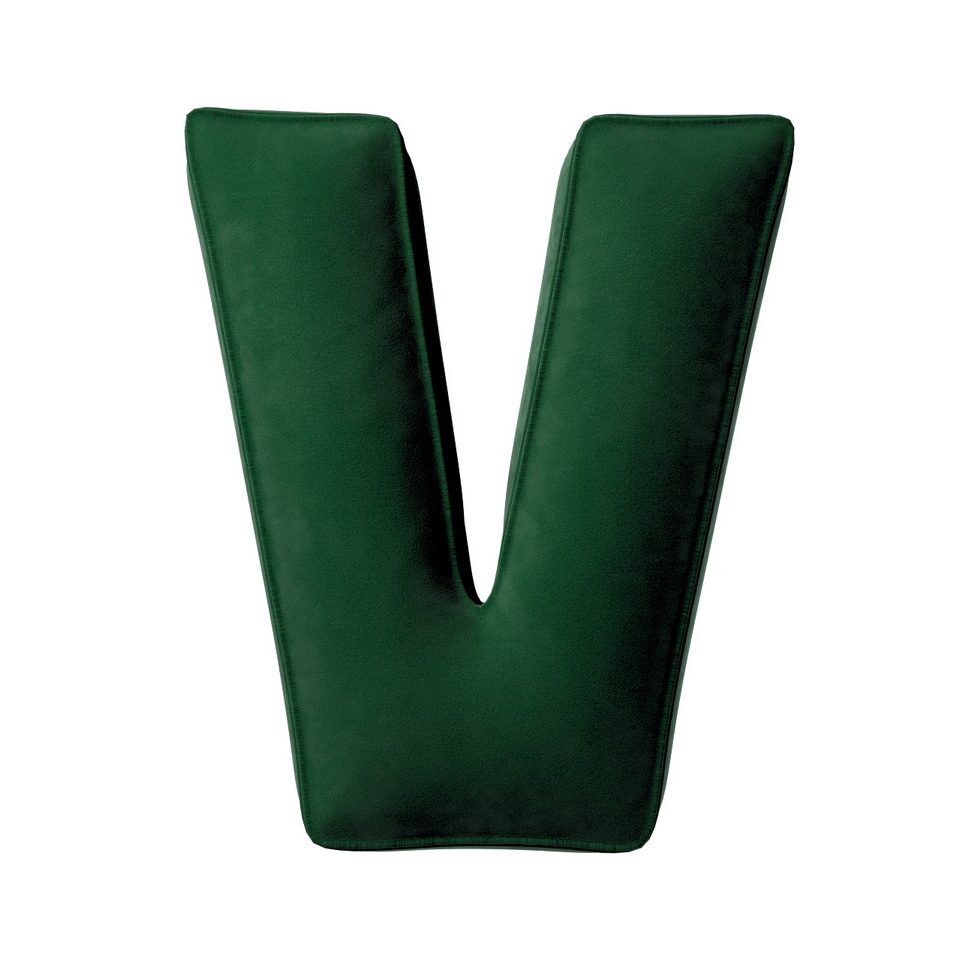 Pillow letter V Bottle green
