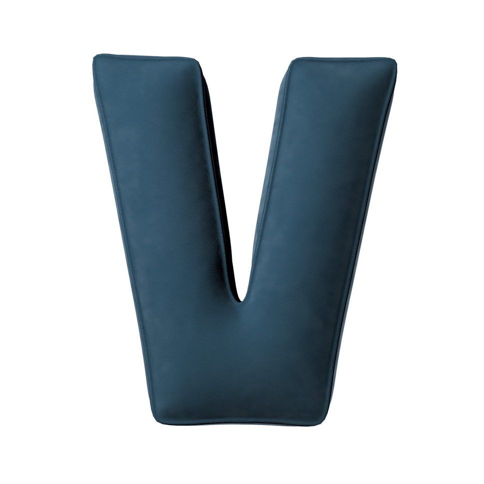 Pillow letter V Blue