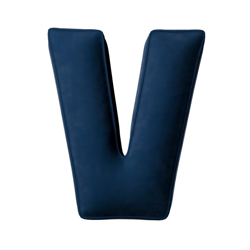 Pillow letter V Navy blue