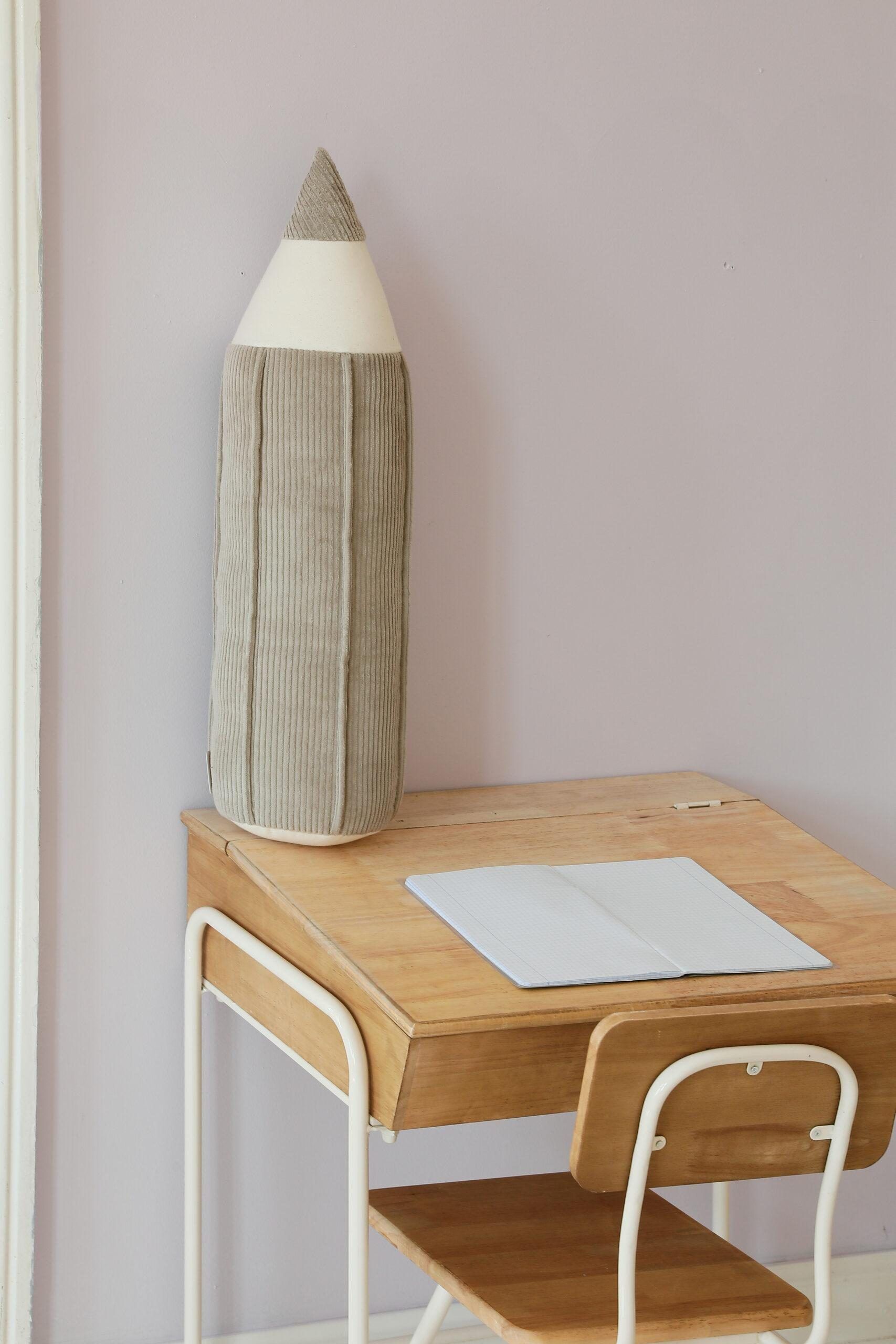 Corduroy Pencil-Shaped Cushion - Latte