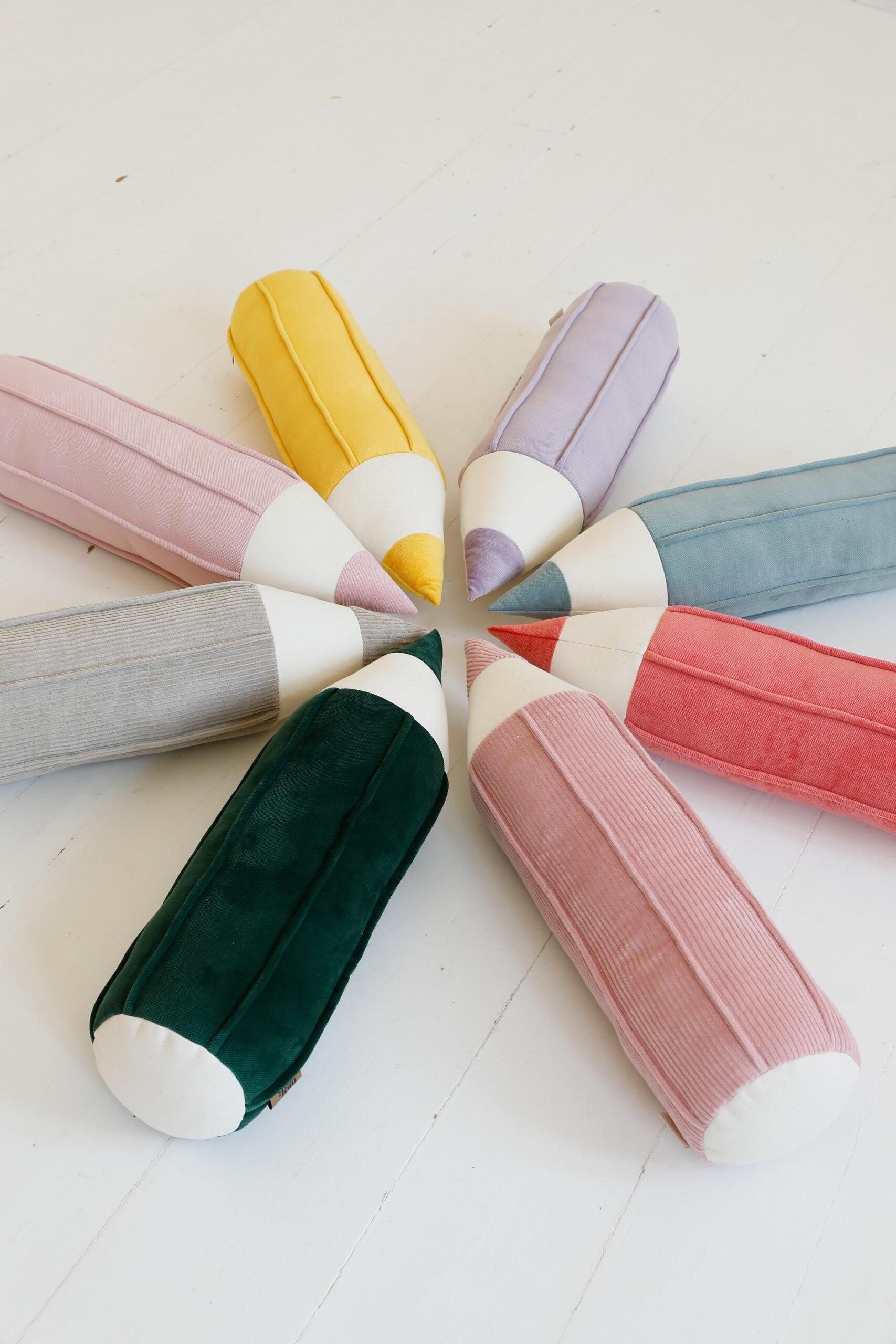 Velvet Crayon-Shaped Cushion