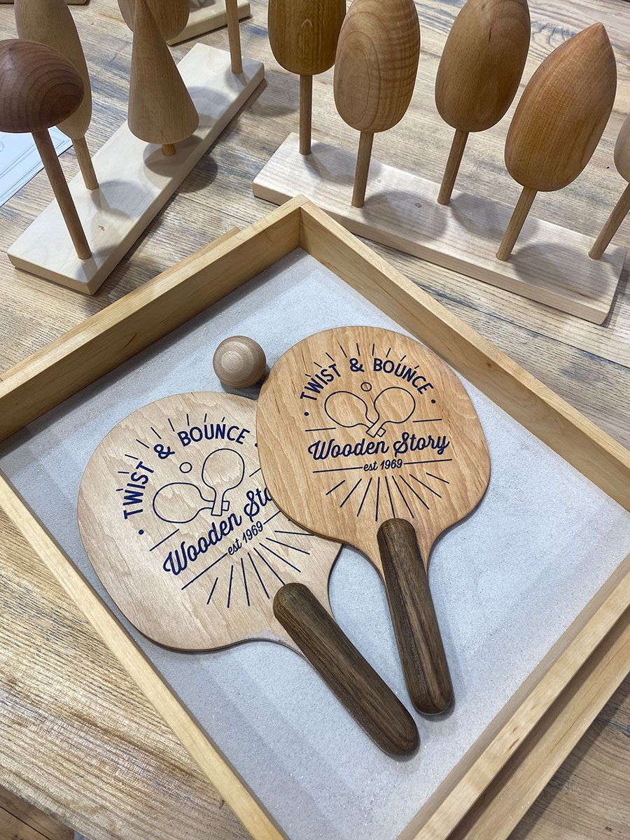 Wooden Paddle Game Flip & Bounce