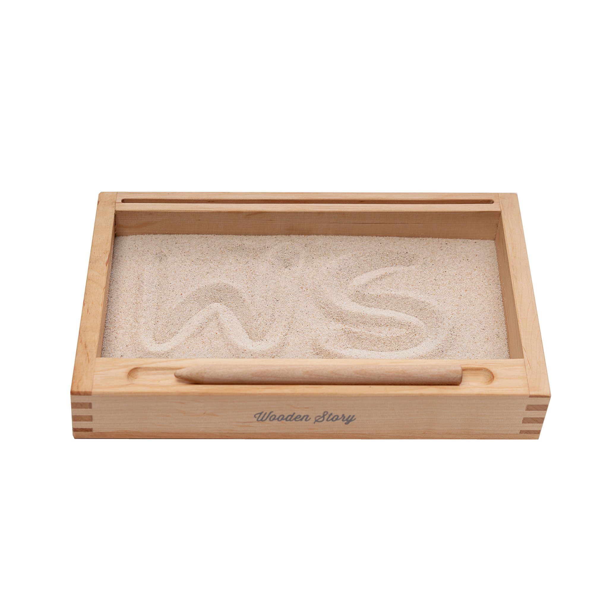 Natural Wood Montessori Sand Tray Single Section