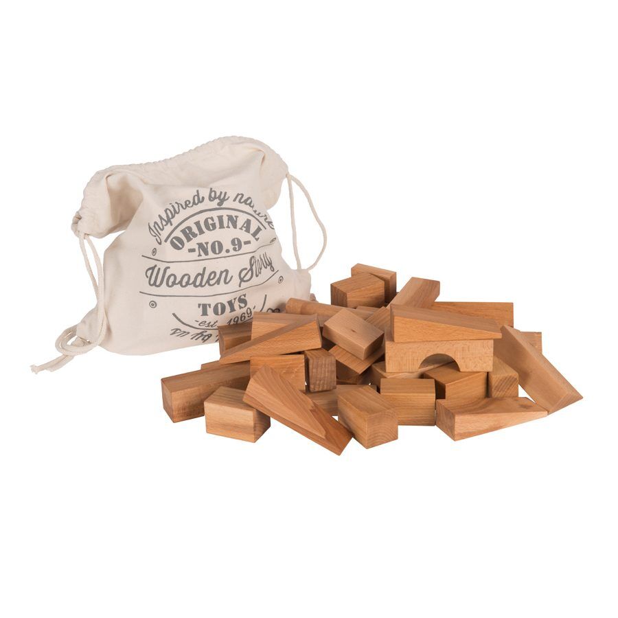 Wooden Blocks in Sack XL 50 elements Natural