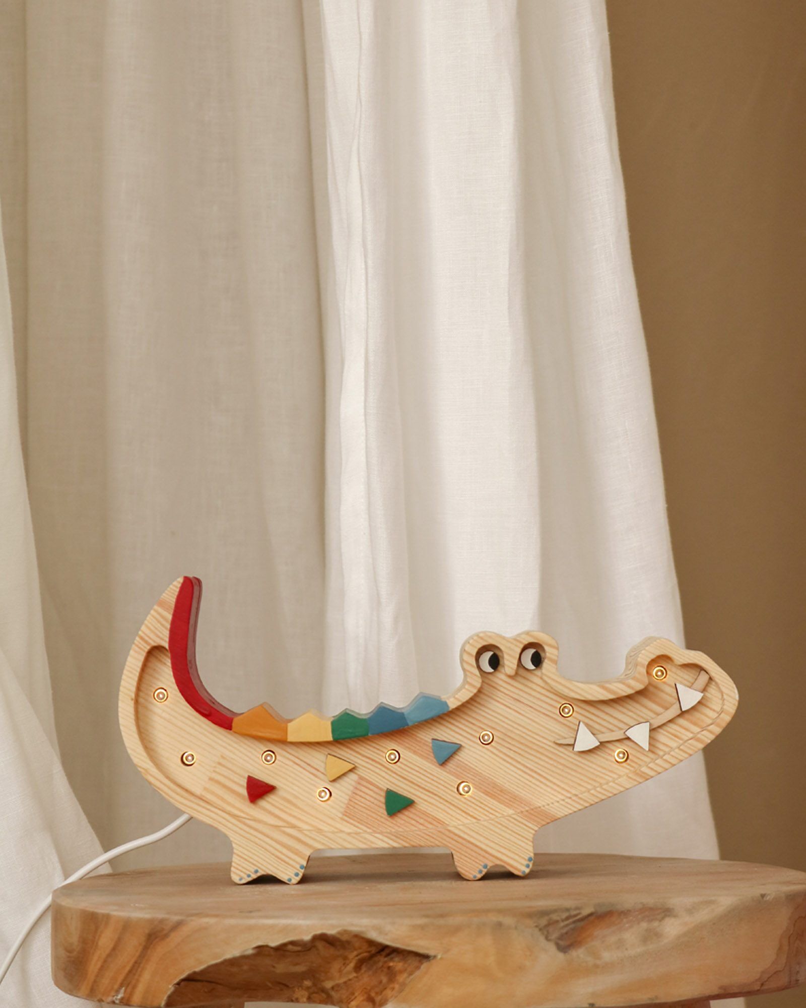 Lamp Crocodile Mini Carribean Wood