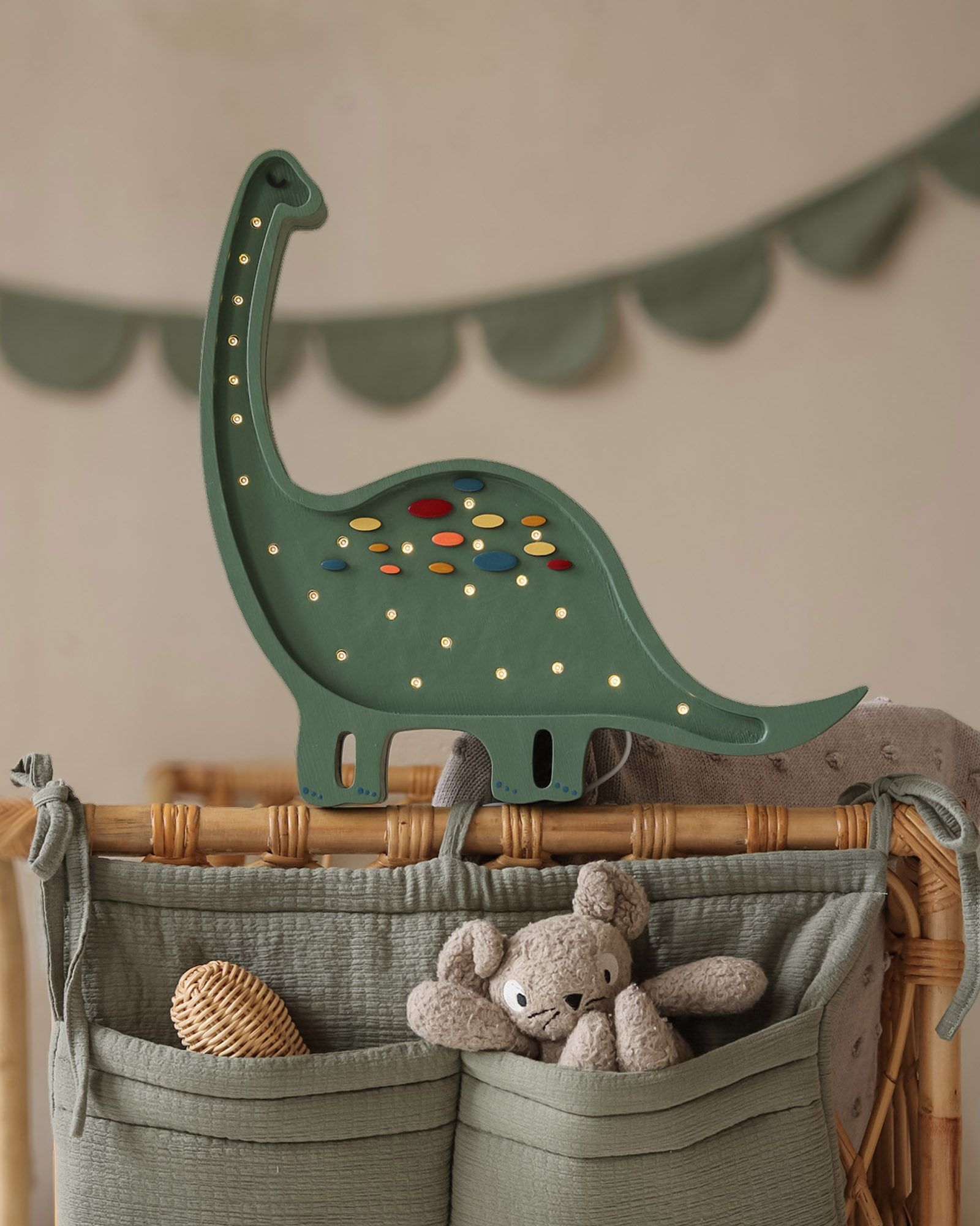 Lamp Dino Diplodocus Confetti Green