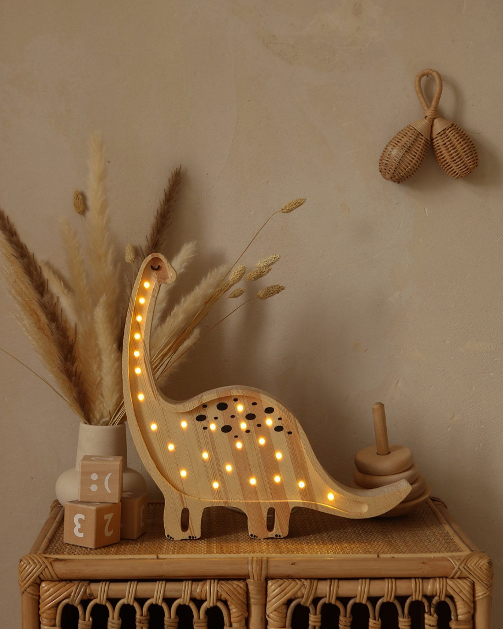 Lamp Dino Diplodocus Jurassic Wood