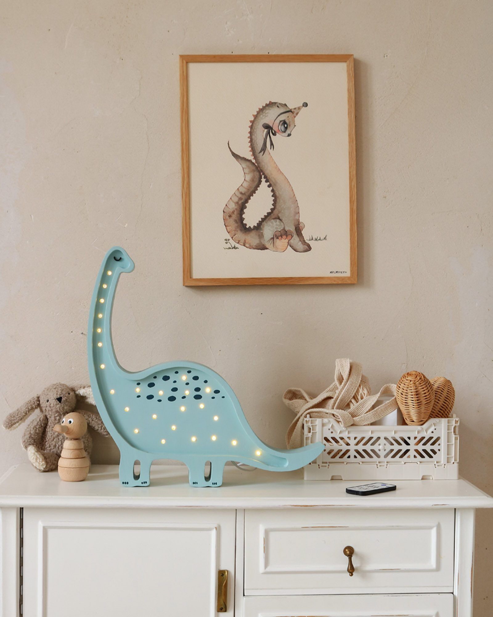 Lamp Dino Diplodocus Prehistoric Blue