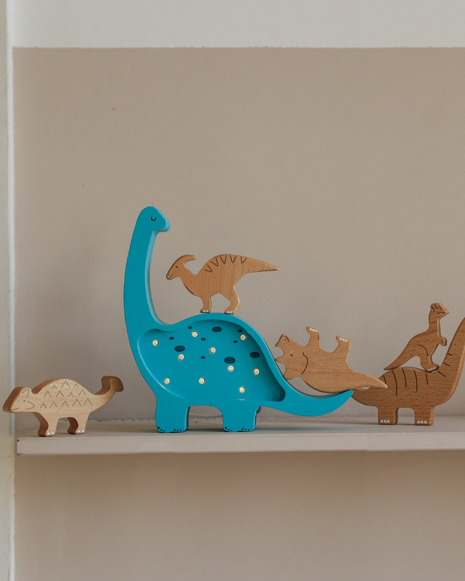 Lamp Dino Diplodocus Mini Bright Cyan