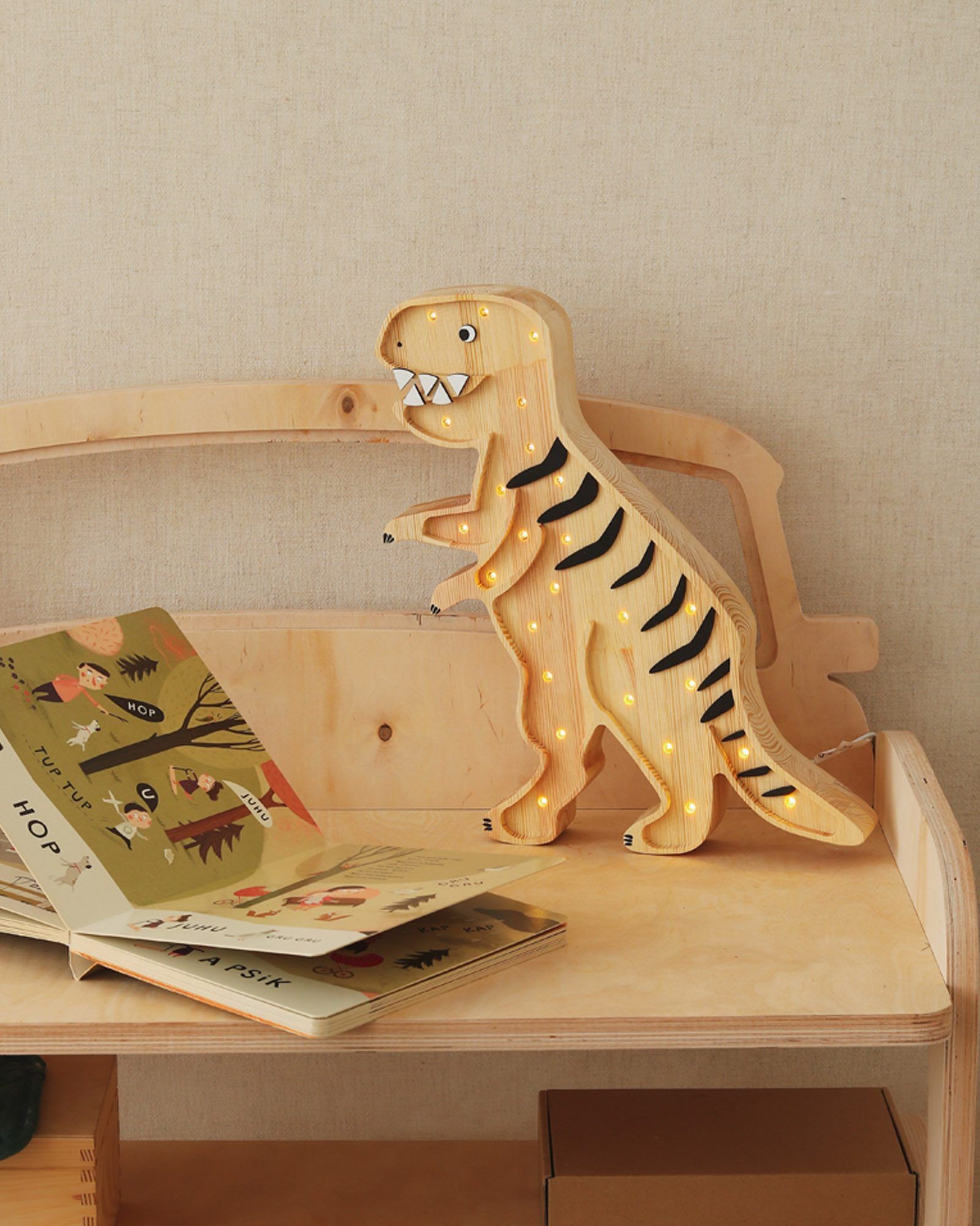 Lamp Dino T.Rex Mesozoic Wood