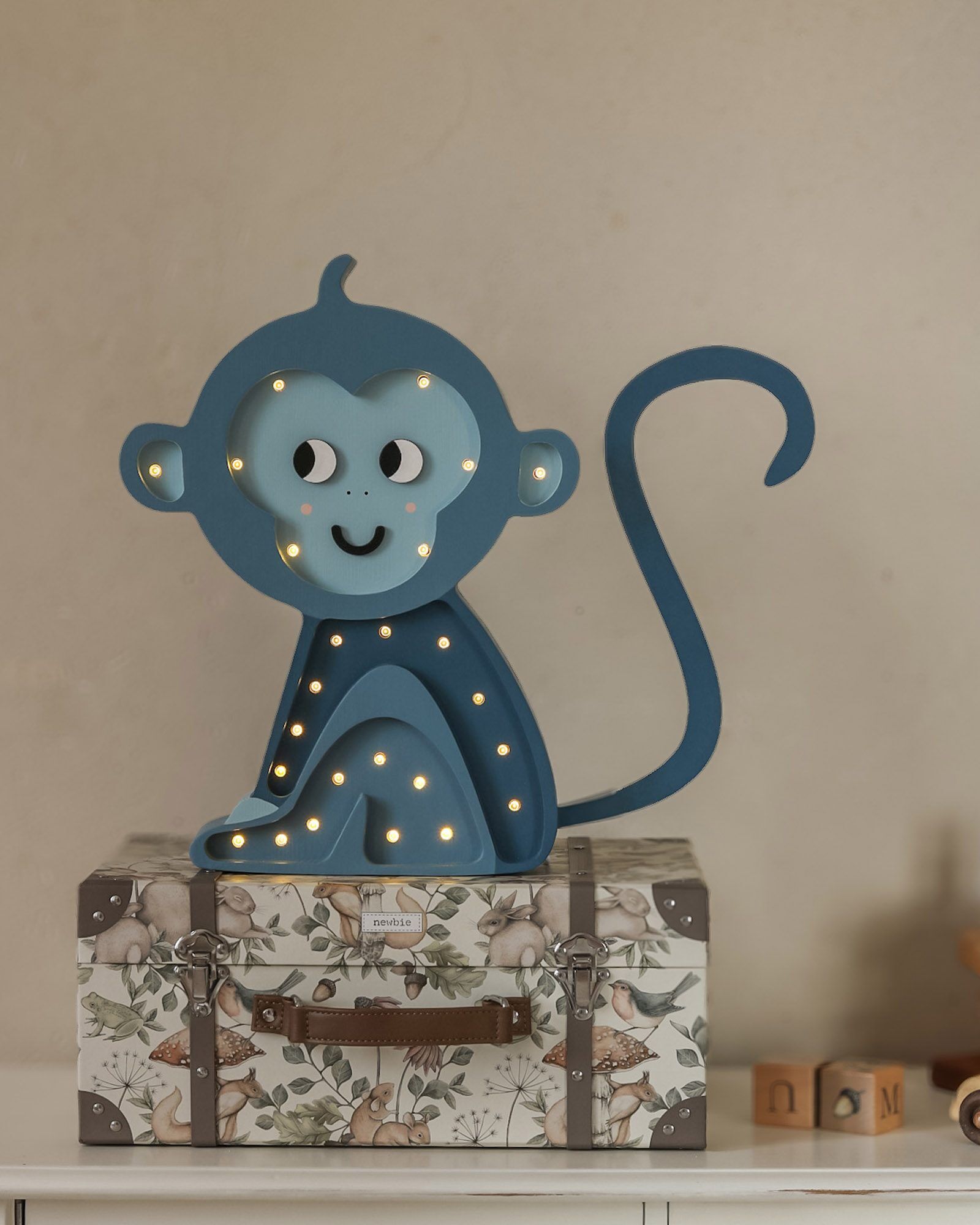 Lamp Monkey Cobalt Jungle