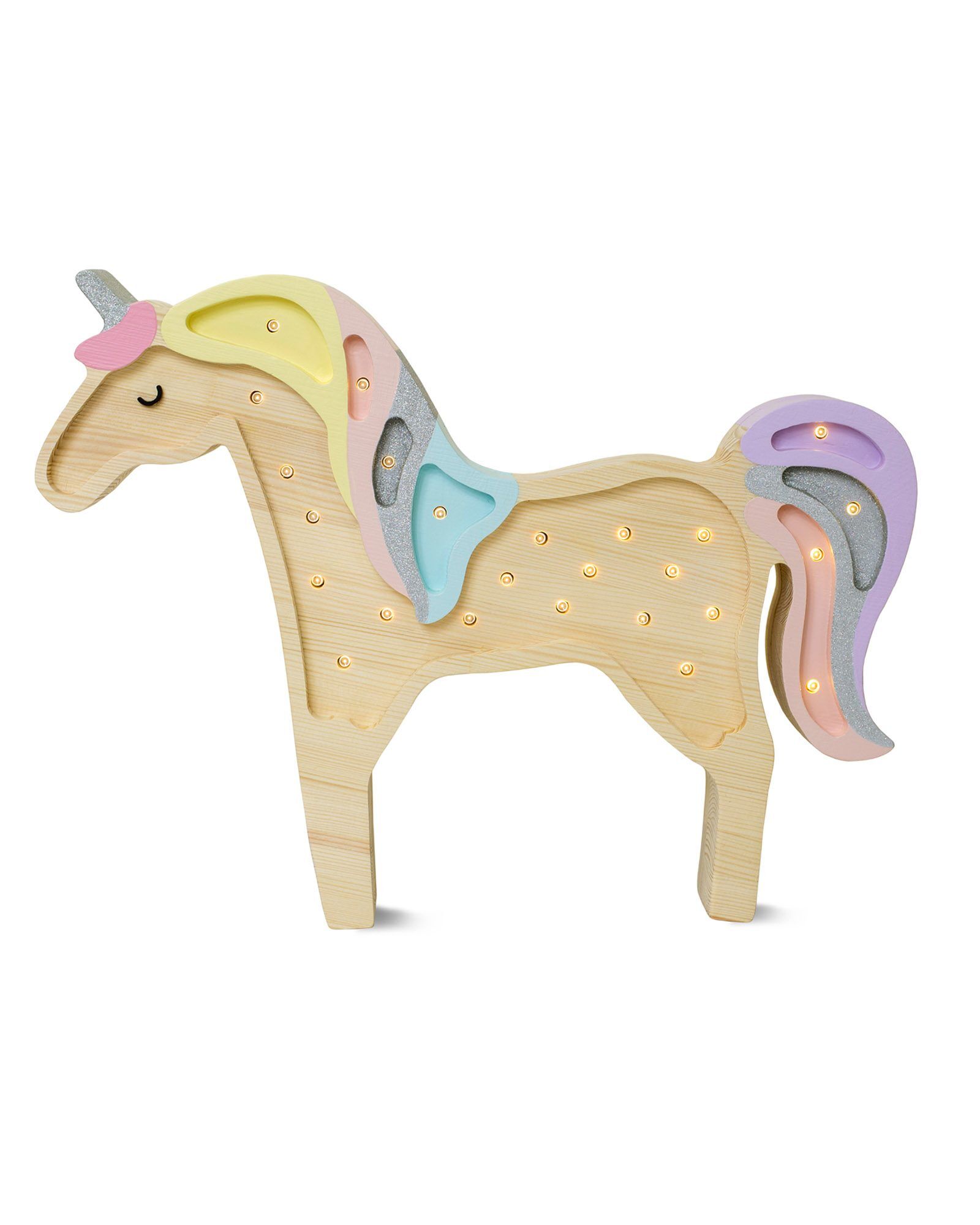 Lamp Unicorn Rainbow Wood
