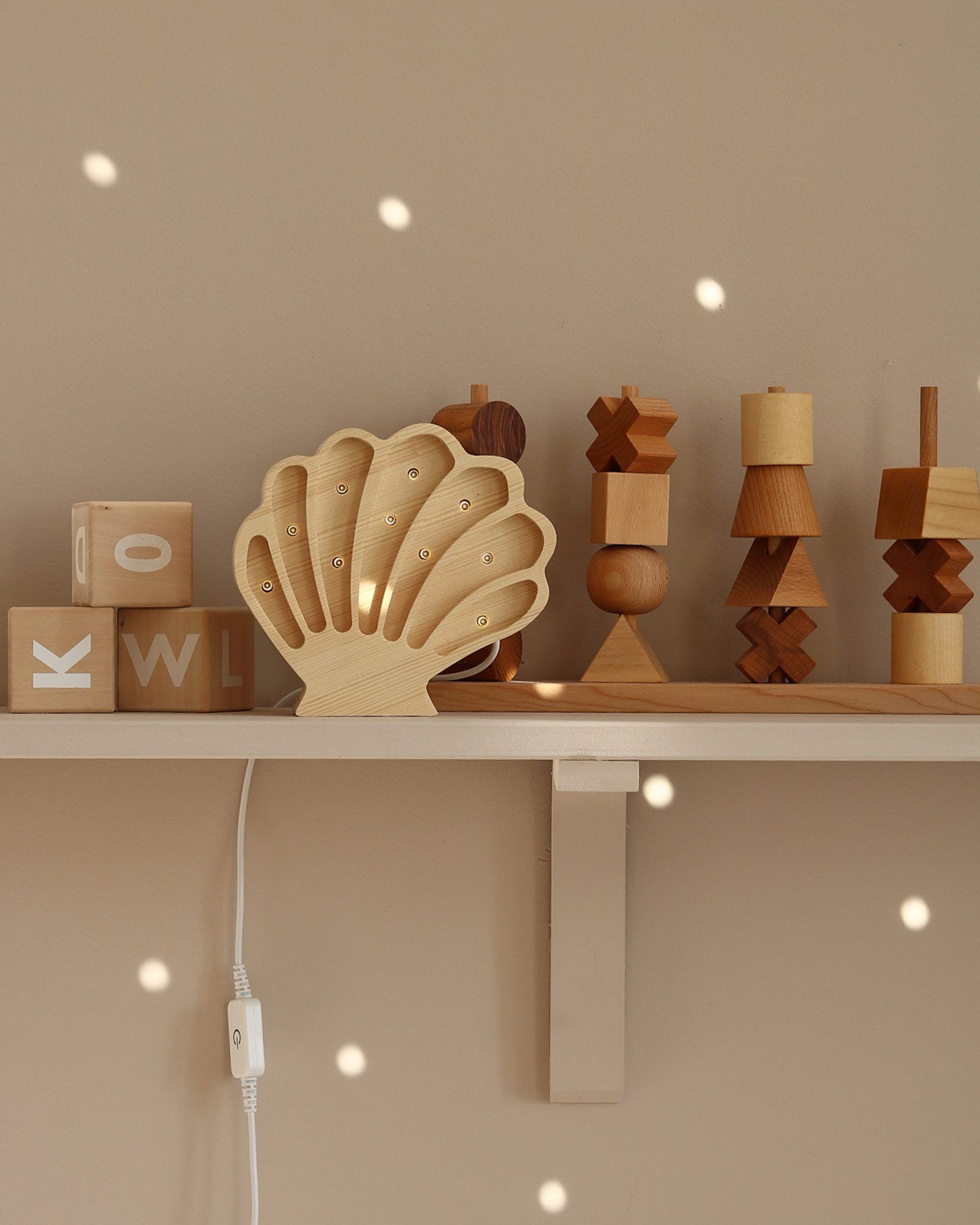 Lamp Seashell Coastal Wood