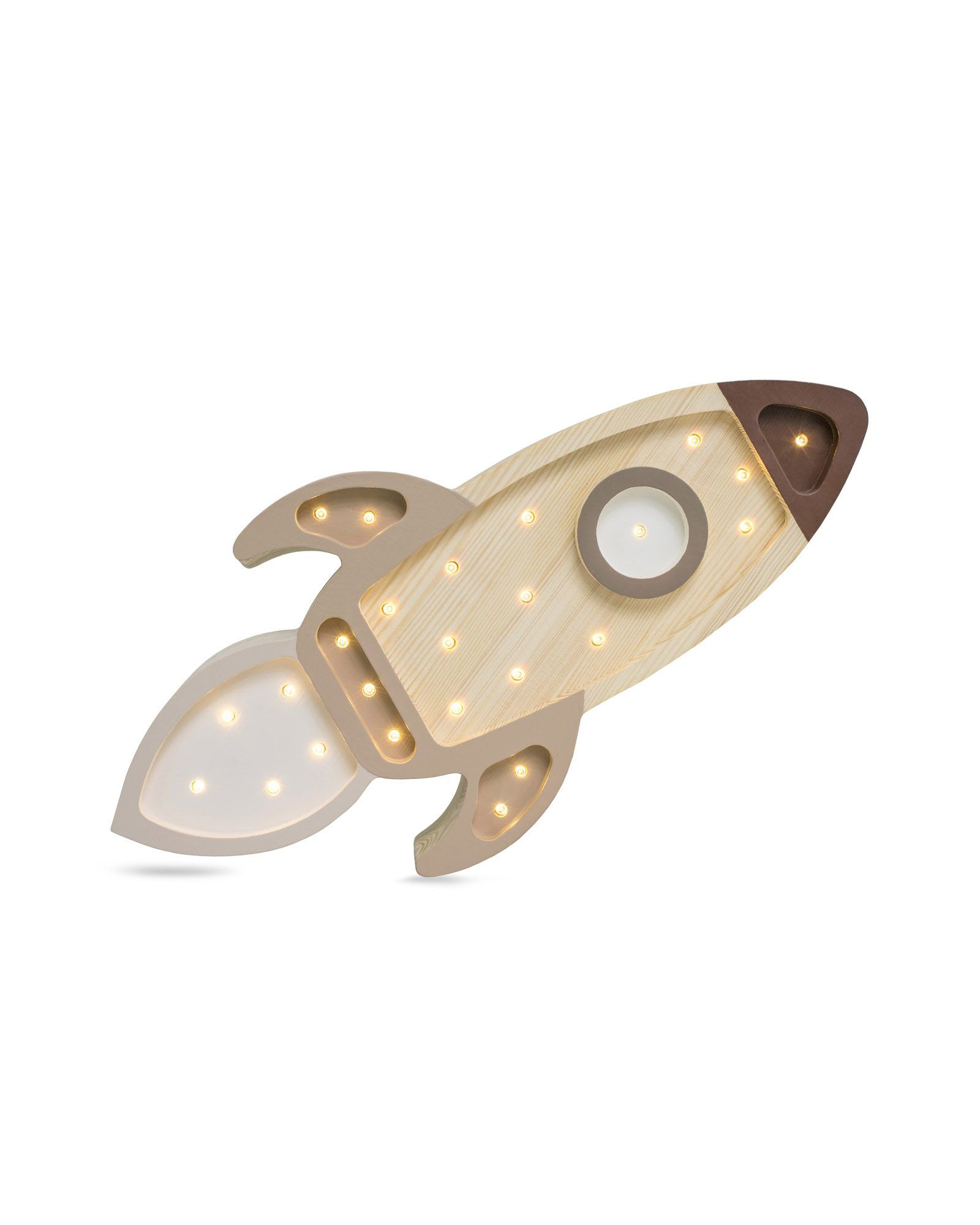 Lamp Space Rocket Cappuccino Wood
