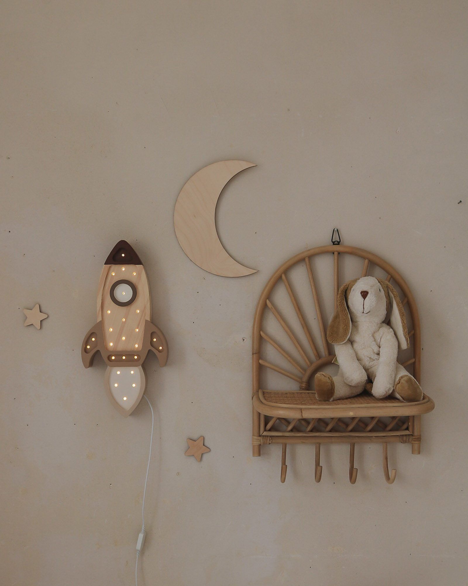 Lamp Space Rocket Cappuccino Wood