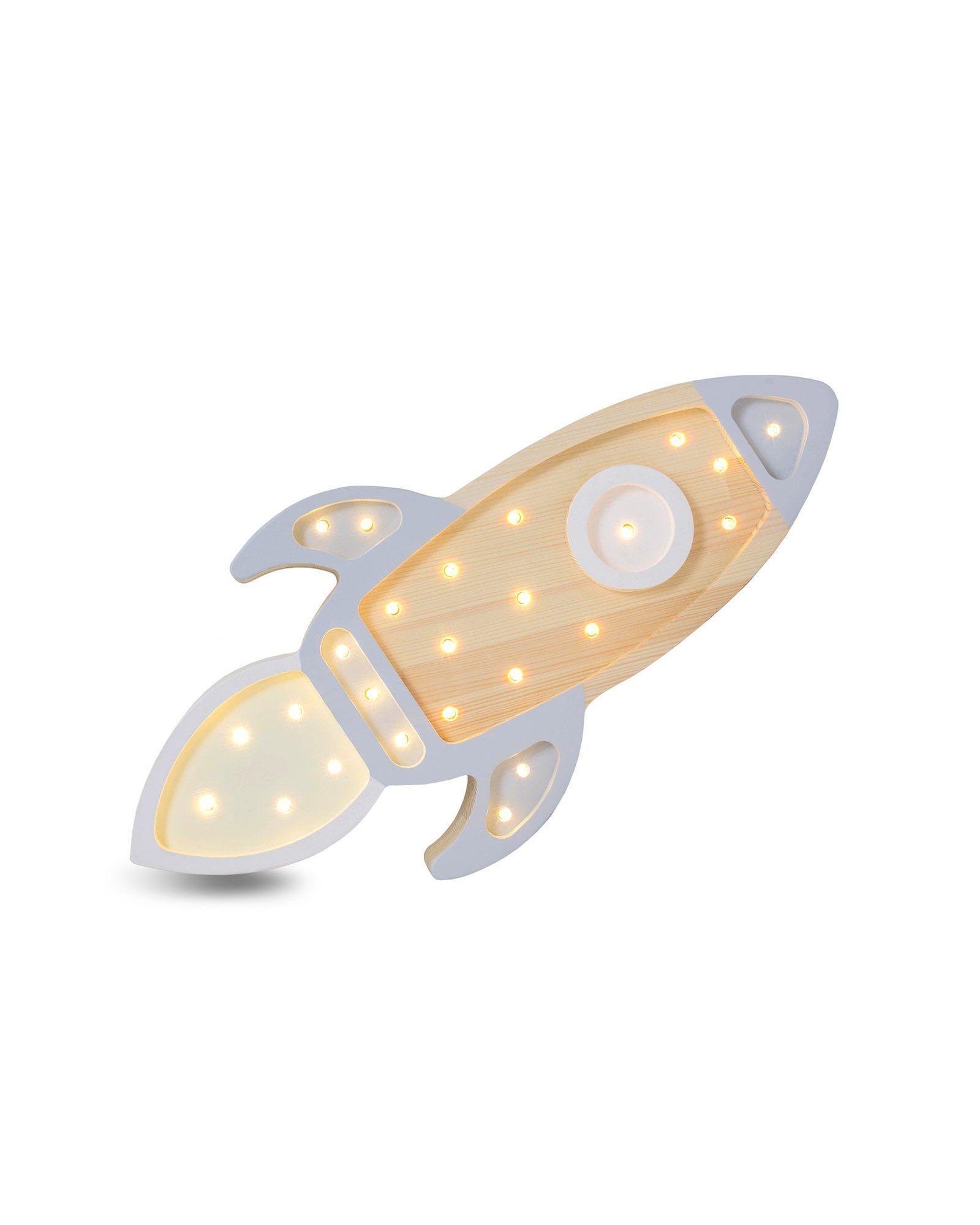 Lamp Space Rocket Gray Wood