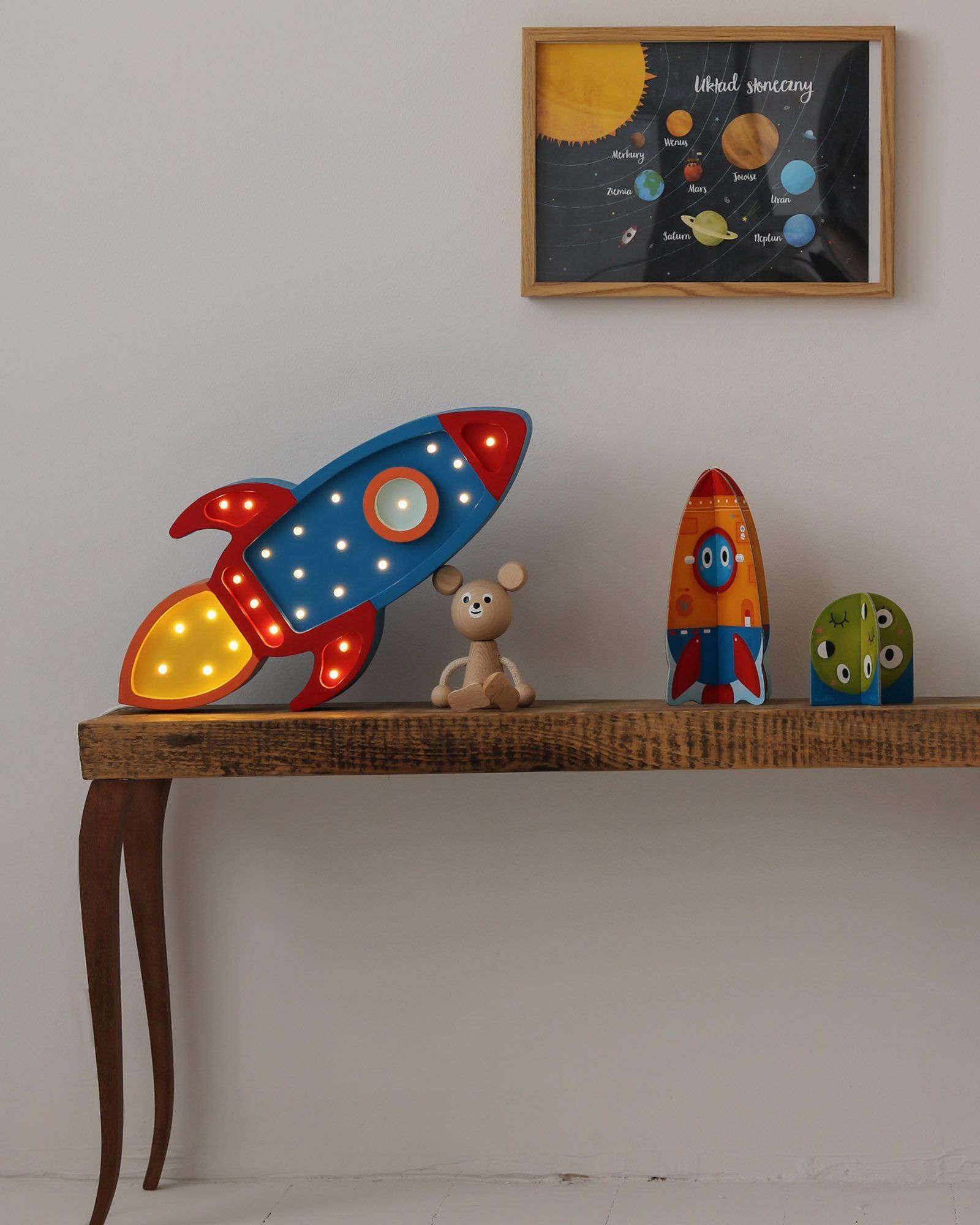 Lamp Space Rocket Navy Red