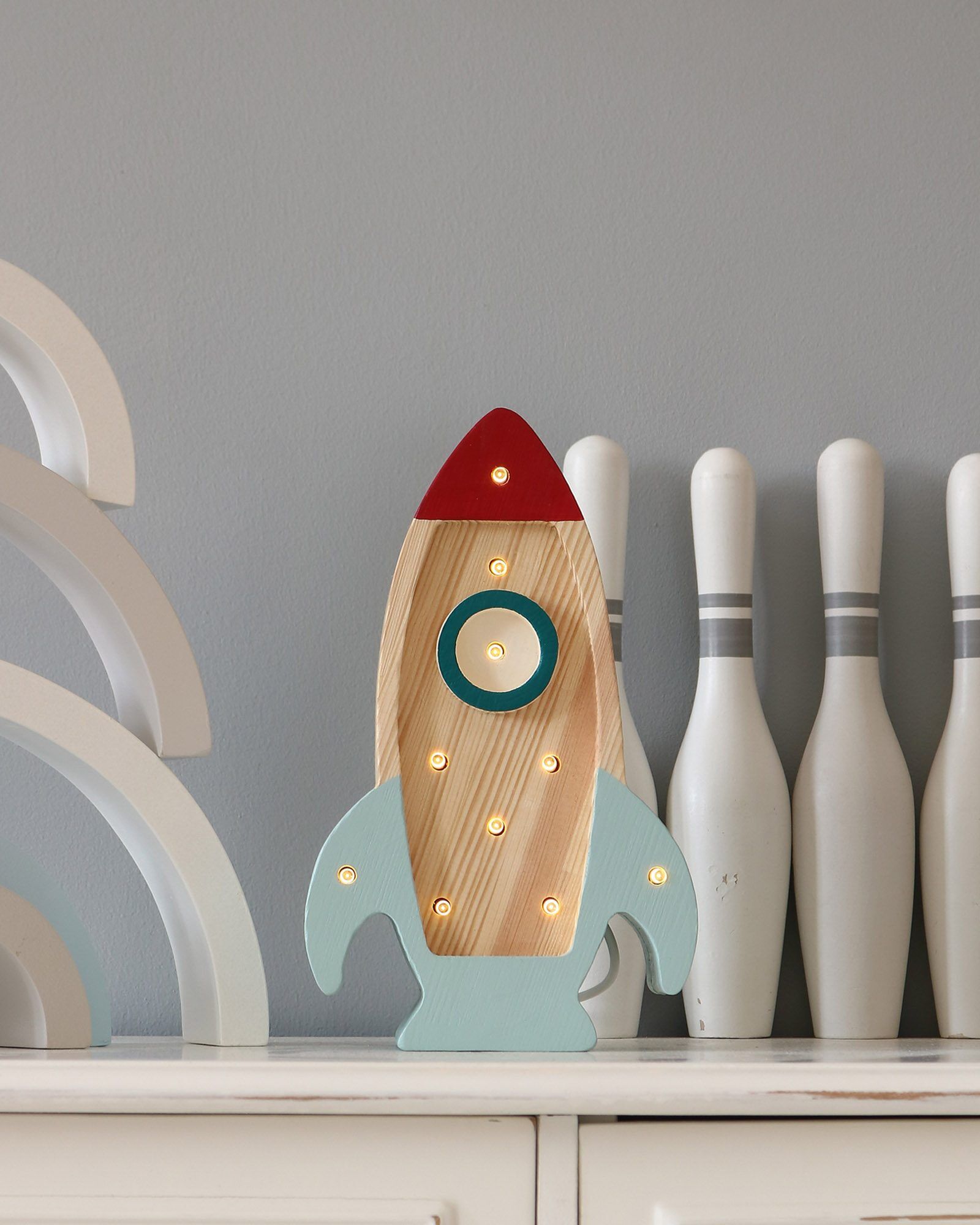 Lamp Space Rocket Mini Wood