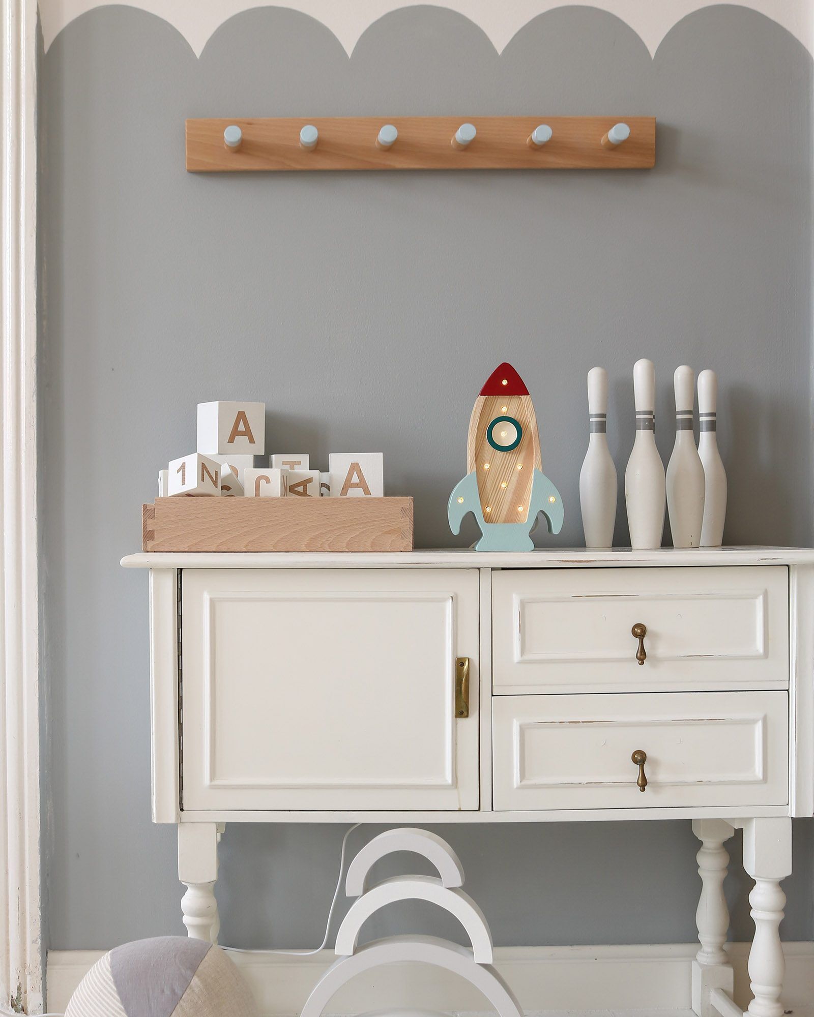 Lamp Space Rocket Mini Wood