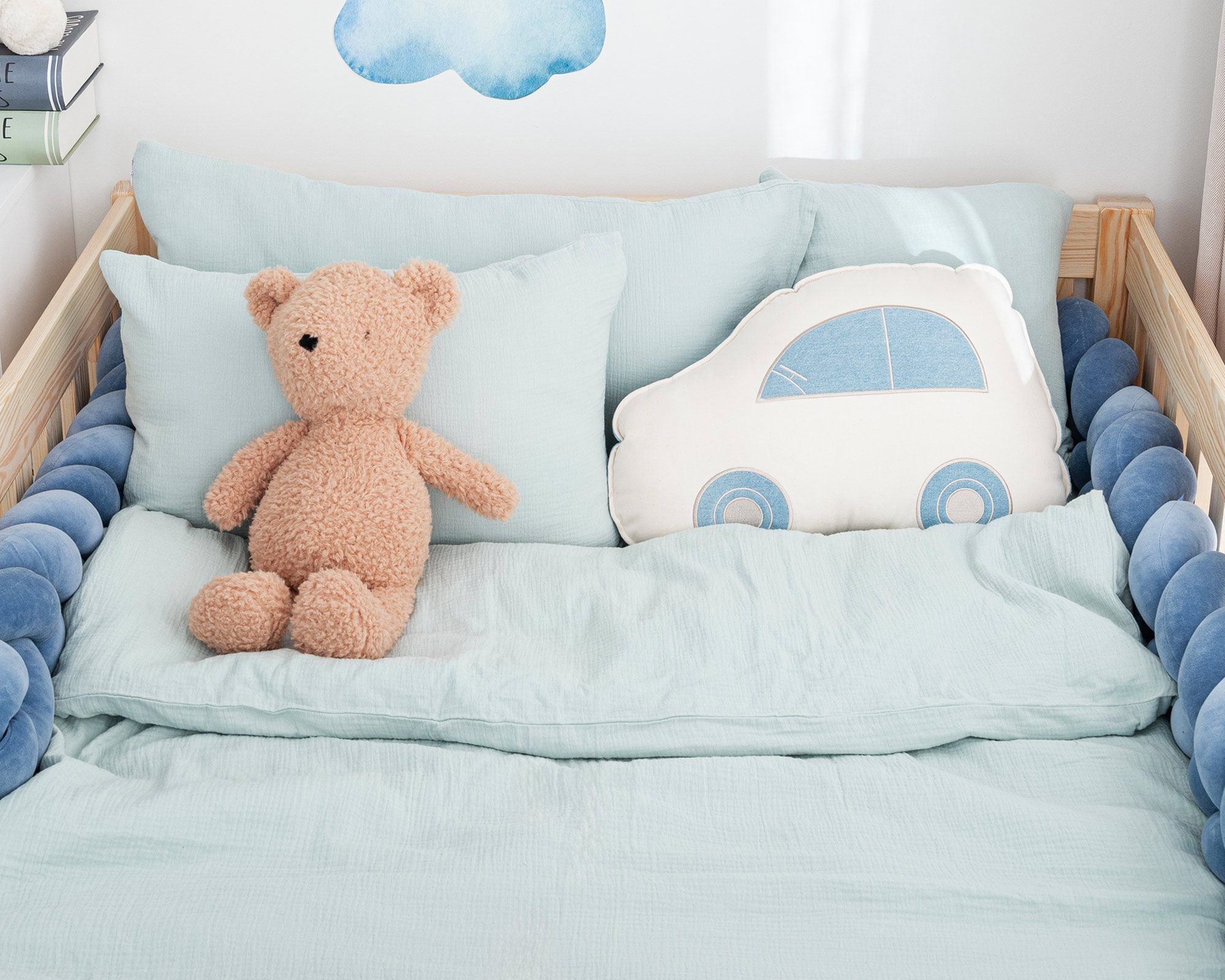 Muslin Pillow Case - Mint