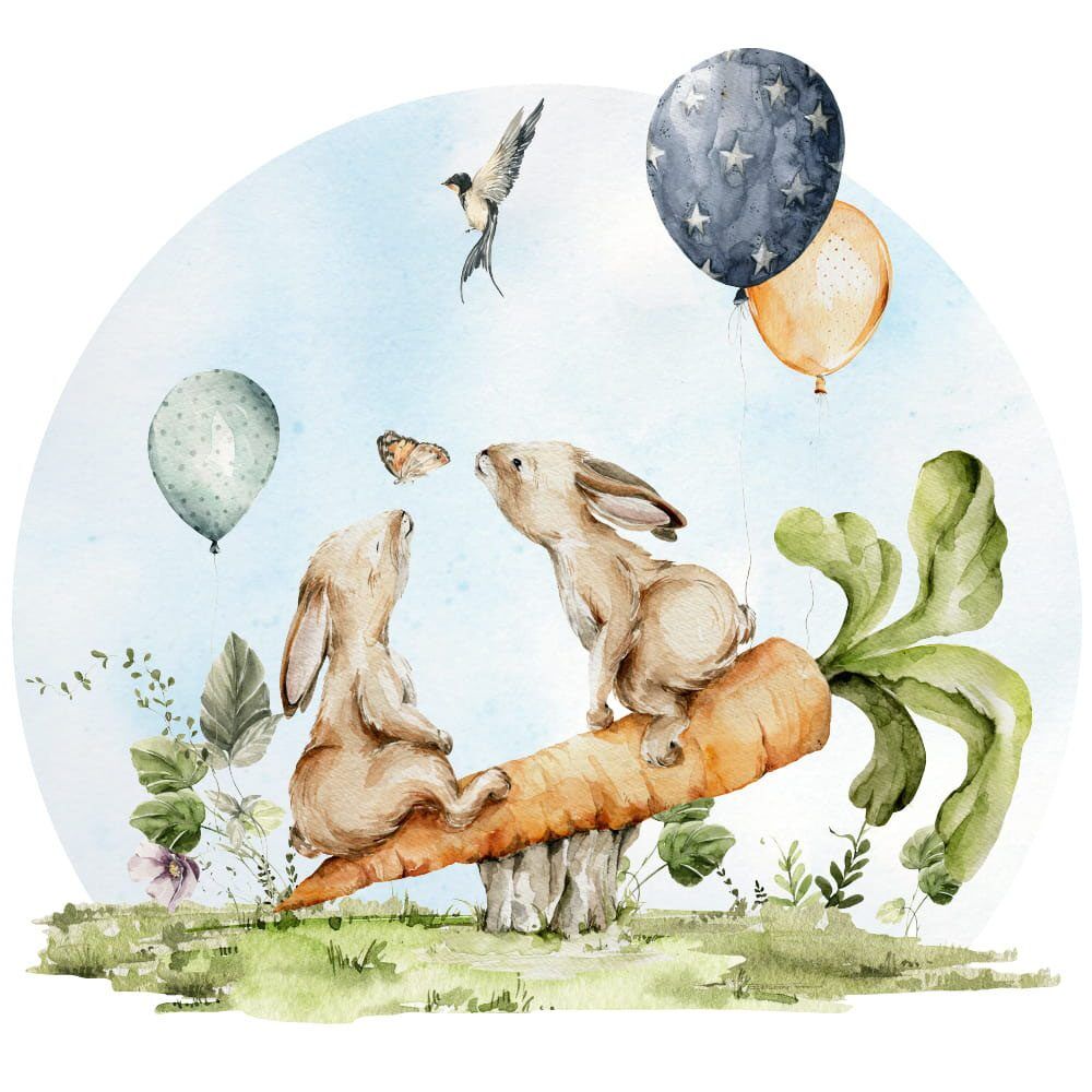 Wall stickers - Forest glade - carrot swing