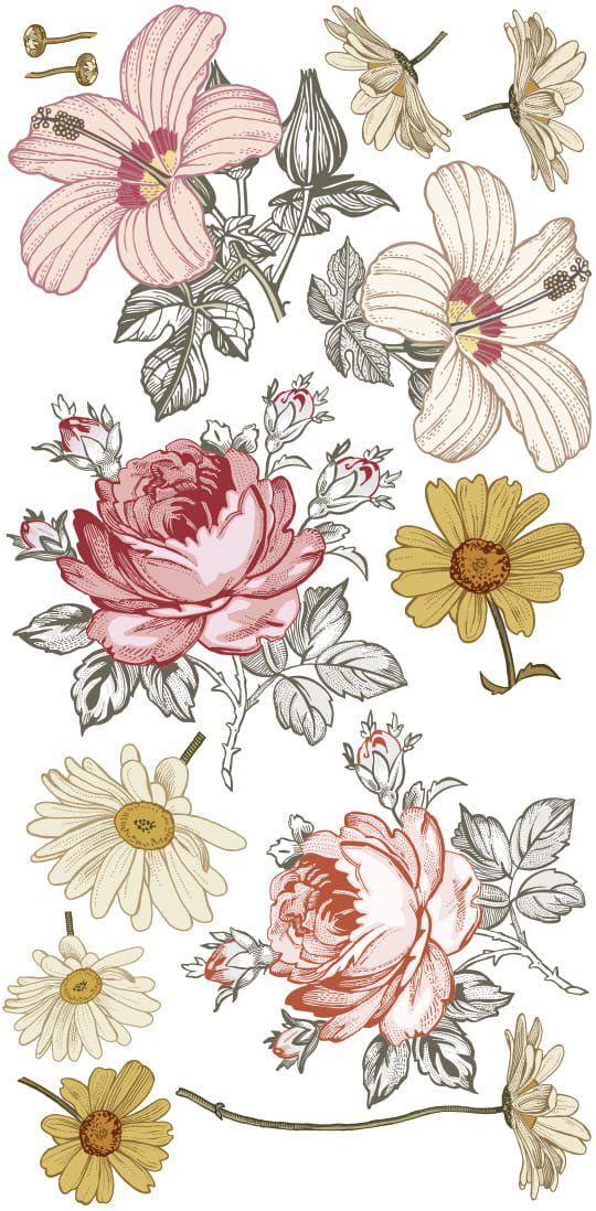 Wall stickers - Retro-flowers