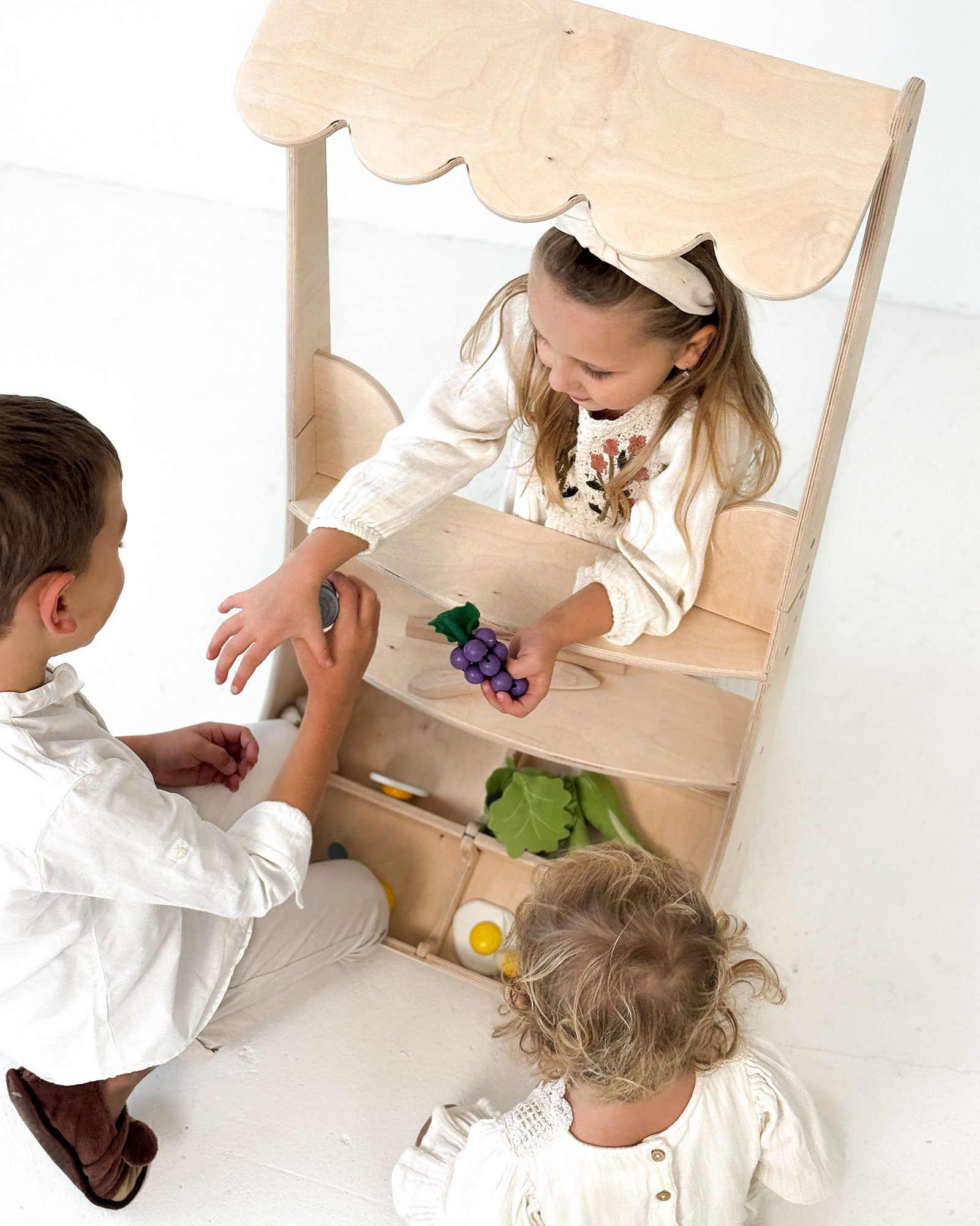 Wooden market stall for children