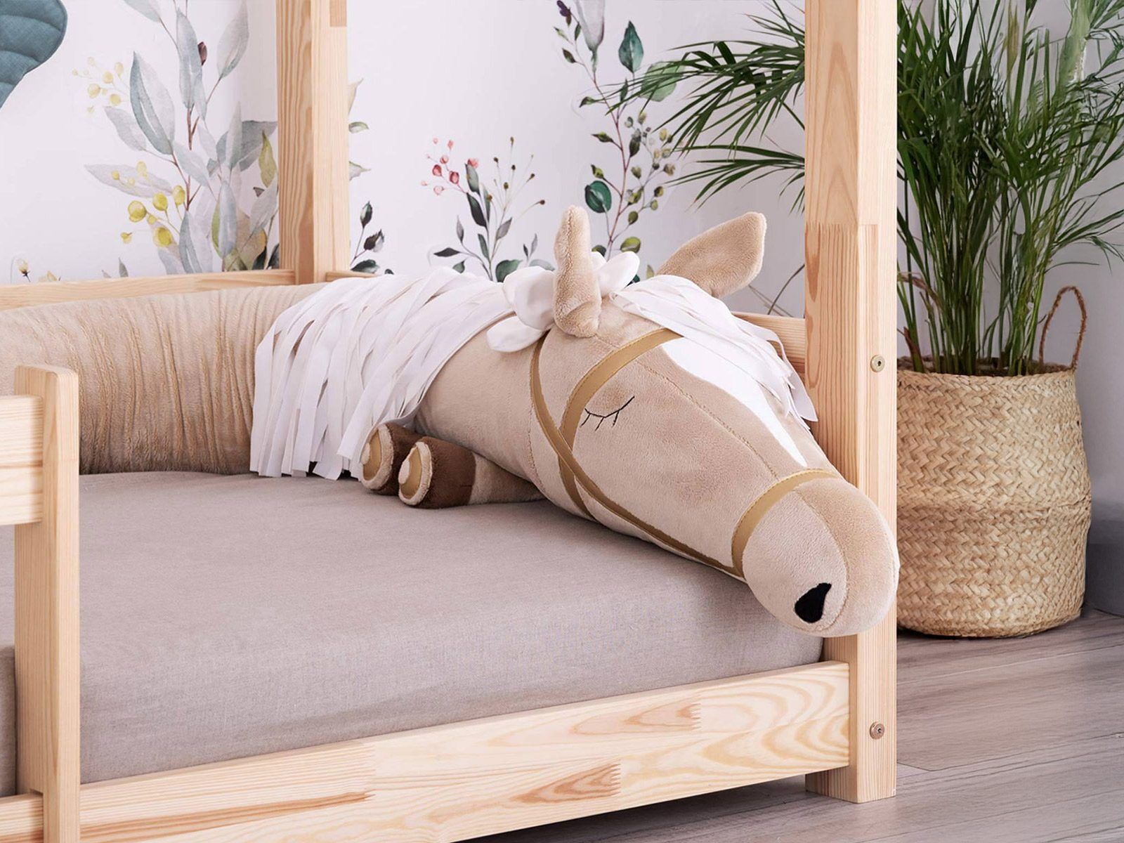 Bed Bumper - Beige Horse
