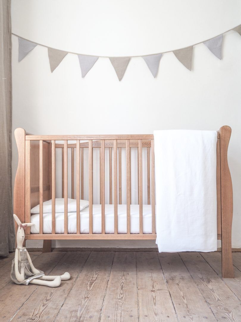 Linen Baby Bedding Set Classic, Colour: Pure white