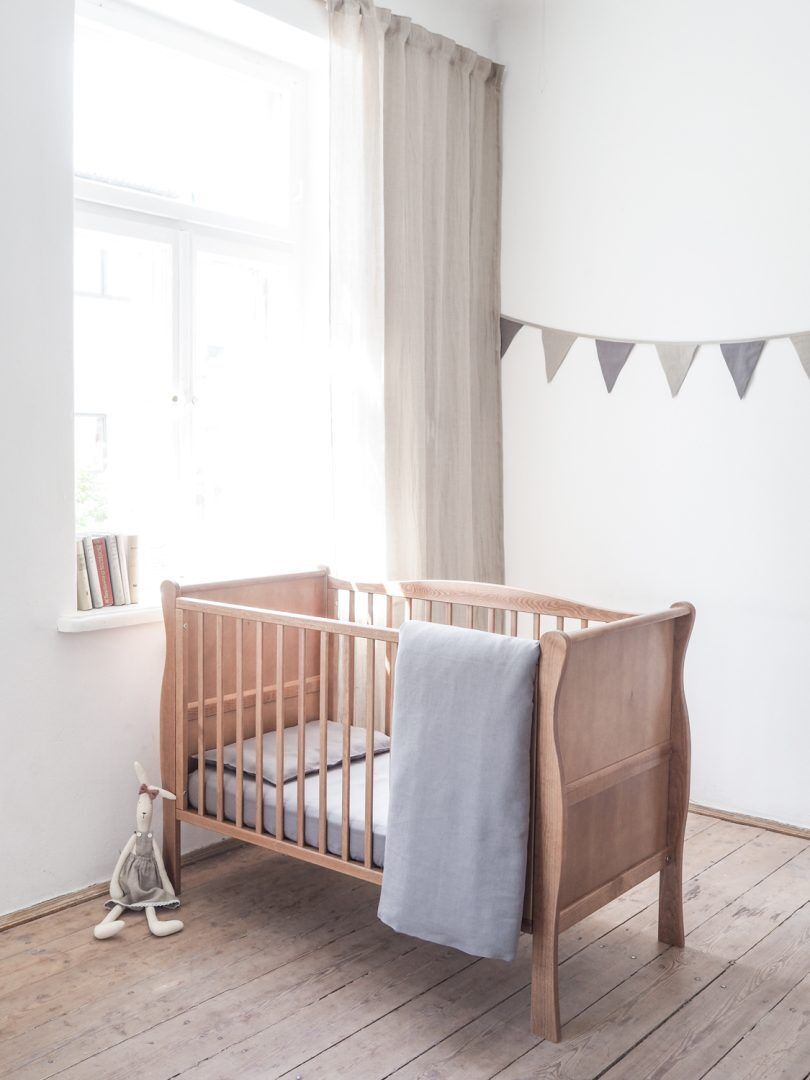 Linen Baby Bedding Set Classic, Colour: True gray