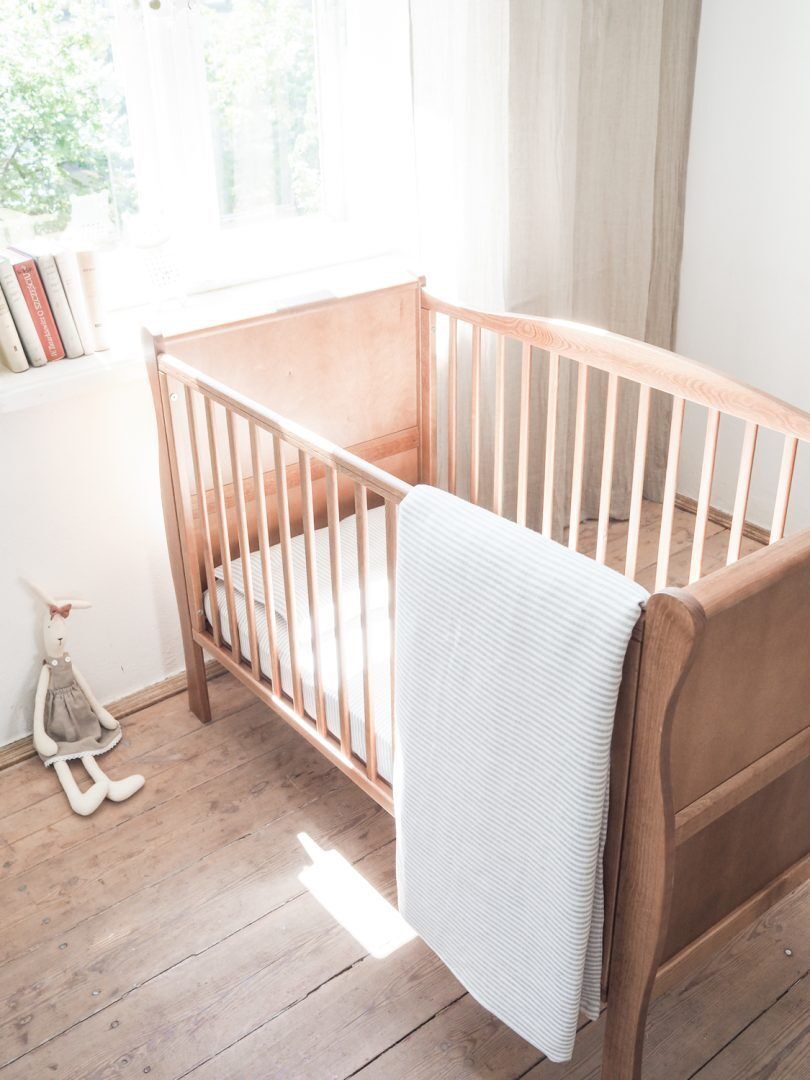 Linen Baby Bedding Set Classic, Colour: Gray stripes