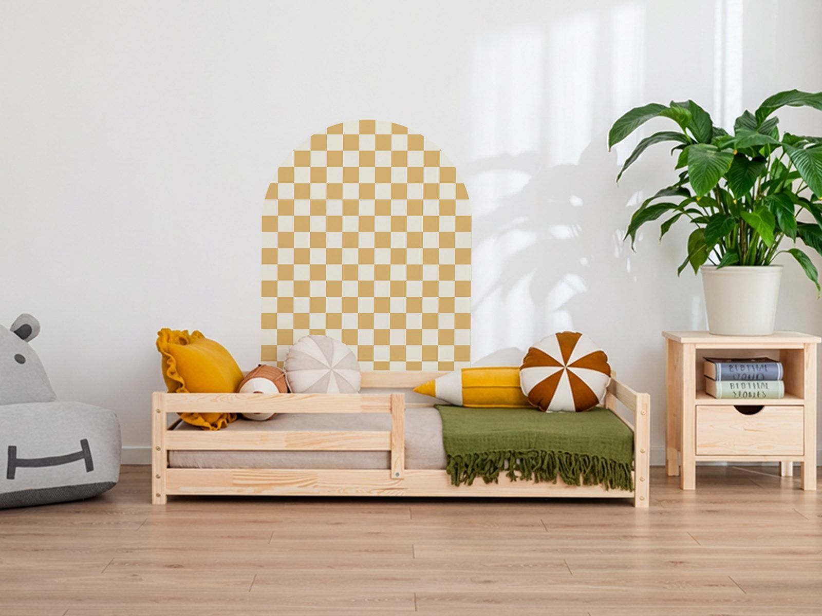 Wall Stickers - Checkerboard Arch - Mustard