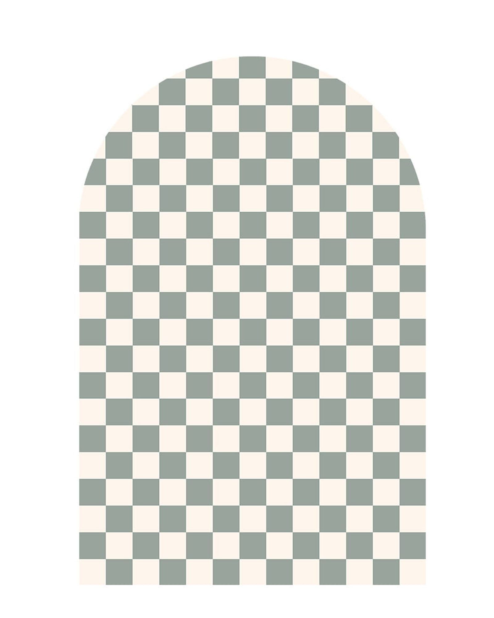 Wall Stickers - Checkerboard Arch - Sage Green