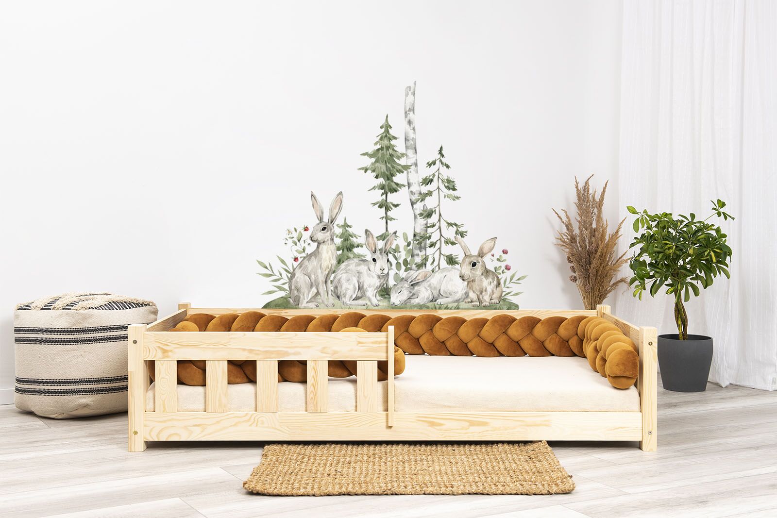 Wall stickers - Into the forest 4. Bed shown in this picture is 160x80cm.